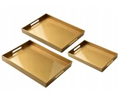 Mondex BLANCHE GOLD komplektas 3 Tac Dekoracyjnych40x30x4cm/35x25x3,5cm/30x20x3,5cm