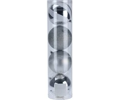 „Mondex“ 4 KALĖDINIŲ KAMUOLIŲ RINKINYS, 12 CM, SIDABRINIS