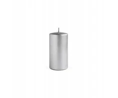 Mondex OPAL MET GLOSS žvakė Mažas cilindras 7xh10cm sidabrinis parafinas