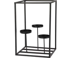 Mondex Žvakidė metalinas juoda už 3 žvakes 24x20x36 cm