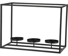 Mondex Žvakidė metalinas juoda už 3 žvakes 36x17,5x26 cm