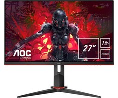 Monitorius AOC Gaming 27G2U/BK 27 ", IPS, FHD, 1920x1080 pikselių, 16:9, 1 ms, 250 cd/m², Juodas, 1 x HDMI 1.4, 2 x DP 1.2, 1 x VGA