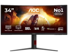 Žaidimų monitorius AOC CU34G4CA, 34" UWQHD (3440x1440) lenktas Fast VA, 21:9, 180Hz, 1ms, USB-C, HDR