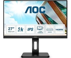 Monitorius AOC LCD U27P2CA / 27 " / IPS / UHD / 3840x2160 / 16:9 / 60Hz / 4 ms reakcijos laikas / Su garsiakalbiu / Reguliuojamas pasukimas, pakreipimas, aukštis / Matinis