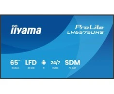 Monitorius „Iiyama LH6575UHS-B2AG“ 65 colių 4K UHD profesionalus skaitmeninis reklaminis ekranas, veikiantis visą parą, su „Android“ OS, „FailOver“ ir „Intel® SDM“ lizdu.