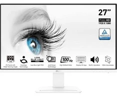 Monitorius MSI PRO MP273AW 27 colių IPS FHD 100Hz 4ms D-SUB HDMI DP garsiakalbiai Baltas