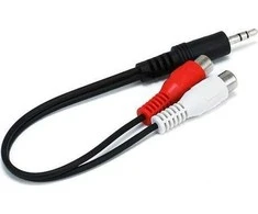 Monoprice Kabelio / adapterio lizdas nuo 3,5 mm (vyriškas) iki 2xRCA (moteris) - 15 cm (100666)