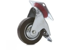 Haushalt Ratukas su plokštele ST18100,Ø100 mm,su stabdžiu,juoda/pilka