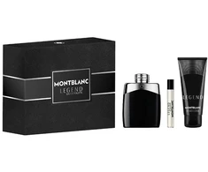 Mont Blanc Legenda rinkinys: tualetinis vanduo purškiklis 100 ml + tualetinis vanduo purškiklis 7,5 ml + dušo gelis 100 ml