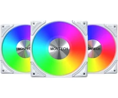 Montech Fan Metal Pro 12 ARGB PWM balto ventiliatoriaus komplektas 120 mm (3 vnt. pakuotė)