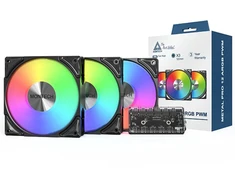Montech Fan Metal Pro 12 ARGB PWM juodo 120 mm ventiliatorių komplektas (3 vnt.)