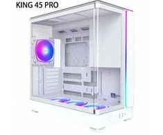 Montech KING 45 PRO PC Case, Mid Tower, ATX, Tempered Glass, RGB – baltas
