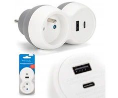 Montis 1 lizdo maitinimo skirstytuvas + USB-A + USB-C MT190-WG