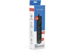 Montis Juodas 4 lizdų elektros ilgintuvas su USB 5 m MT186-BK-5