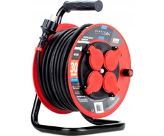 Montis PROFESSIONAL MT105-30 ritės ilgintuvas 4x2p+Z IP44 16A 3680W 3x1,5 30m Montis juodas