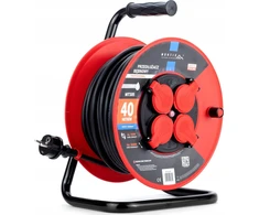 Montis PROFESSIONAL MT105-40 ritės ilgintuvas 4x2p+Z IP44 16A 3680W 3x1.5 40m Montis juodas