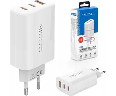 Montis USB Type A + 2x USB Type C sieninis įkroviklis 65W MT124 Montis