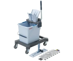 Pradinis rinkinys, Vileda UltraSpeed Pro, 25 l, pilkas, poliesteris / milteliniu būdu dažytas plienas / PP / plienas, 40 cm, su rankiniu presu – be rankenos