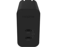 mophie sieninis adapteris USB-C PD DUAL 67W GAN EU (2xUSBC) Baltas