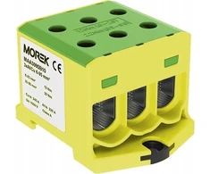 MOREK AL CU srieginio bėgio jungtis 6-95mm2 TS 35 1 takelis 6 gnybtų angos OTL95-3 geltonai žalia MAA3095Y10 89827009