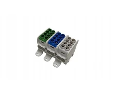 MOREK Paskirstymo blokas - skirstomasis HLAK25 (MAG) 3P pilkas, mėlynas, žalias 2xAl/Cu 25mm+16mm 1000VAC/1500VDC MAG3251ABG