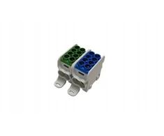 MOREK Paskirstymo blokas - skirstomasis HLAK25 (MAG) 2P mėlynas, žalias 2xAl/Cu 25mm+16mm 1000VAC/1500VDC MAG2251BG0