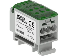Morek MAB1080G10 Paskirstymo blokas OJL80A žalias AL/CU įėjimas: 2x 2,5-16 mm išėjimas: 6x 2,5-6 mm, 1000 VAC / 1500 VDC MAB1080G10