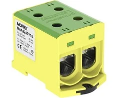 MOREK OTL240-2 jungtis, geltona-žalia spalva 2xAl/Cu 35-240mm2 1000V Universalus gnybtas MAA2240BY10