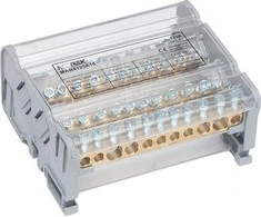 MOREK MOBLOCK 4 polių paskirstymo ir paskirstymo blokas 125A-11 2x35mm2 + 2x25mm2 + 7x6mm2 TS35 MAB4125A18