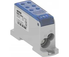 MOREK Paskirstymo blokas OJL135A mėlynas AL/CU įėjimas: 1x2.5-35mm2 / 1x2.5-10mm2 išėjimas: 4x2.5-16mm2/2x2.5-10mm2 1000V MAB1135B1