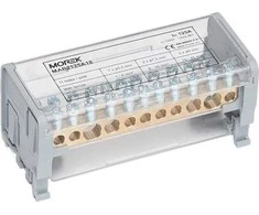 MOREK MOBLOCK 2 polių paskirstymo ir paskirstymo blokas 1000V, 125A-11 2x35mm2 + 2x25mm2 + 7x6mm2 TS35 MAB2125A18