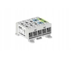 Morek OTL16-5x jungtis pilka, mėlyna, geltonai žalia 5x1x Al/Cu 1,5-16 mm 1000 V AC/1500 V DC Universalus gnybtas, montuojamas ant DIN ir pagrindo MAA5016A11