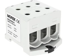 MOREK 6-95mm2 geležinkelio linija jungtis pilka 6 skylės AL / CU 1000V TH35 1P MA3095A10 Morek 4313
