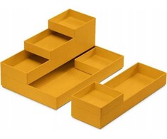 Moxom MOXOM Modulinių padėklų rinkinys, 250x170x65mm, 7 vnt., geltona