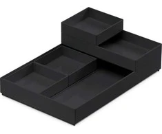 Moxom MOXOM Modulinis padėklų rinkinys, 250x170x35mm, 5 vnt., juodas
