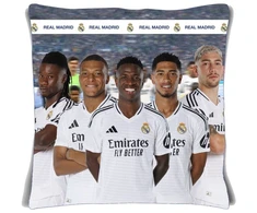 Moya Matcha Pagalvė Real Madrid 40x40cm Dvipusė Mbappé Bellingham Júnior Valverde / 43106