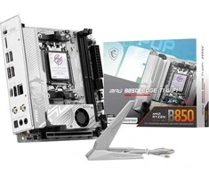 Pagrindinė plokštė MSI MPG B850I EDGE TI WIFI | Procesorių šeima AMD B850 | Procesoriaus lizdas AM5 | DDR5 | Palaikomos standžiojo disko sąsajos SATA, M.2 | SATA jungčių skaičius 2