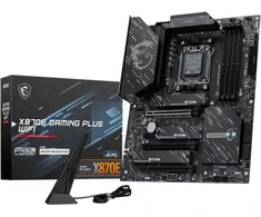 Pagrindinė plokštė MSI X870E GAMING PLUS WIFI | Procesorių šeima AMD | Procesoriaus lizdas AM5 | DDR5 UDIMM | Palaikomos standžiojo disko sąsajos SATA, M.2 | SATA jungčių skaičius 4