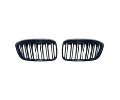 Mtuning BMW 2 F45 F46 Facelift grotelės su dvigubais briaunomis, blizgios juodos spalvos