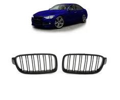 Mtuning BMW 3 F30 F31 Grotelės Dvigubi Briaunos Blizgios Juodos
