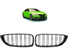 Mtuning BMW 4 F32 F82 F33 F83 F36 Gran 2013-2021 sportinės grotelės su dvigubais šonkauliukais ir juodomis blizgiomis detalėmis