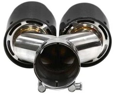 Mtuning Duslintuvo antgalis, 101 mm x 2 įvadas, 76 mm anglies blizgesio rinkinys