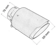 Mtuning Duslintuvo antgalis 101mm įėjimas 76mm anglies kilimėlis