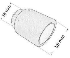 Mtuning Duslintuvo antgalis 101mm įėjimas 76mm anglies kilimėlis