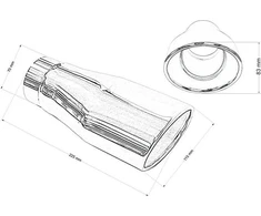 MTuning Duslintuvo antgalis 115x83mm įėjimas 70mm Poliruotas