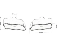 Mtuning duslintuvo antgalis 180x80mm įėjimo 60mm BMW 525