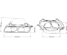 Mtuning duslintuvo antgalis 210x80mm įėjimas 140x85mm Mercedes A45 S600
