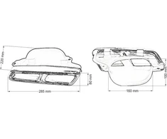 Mtuning duslintuvo antgalis 285x80mm įėjimas 160x100mm Mercedes W212