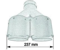 MTuning dvigubas duslintuvo antgalis 2x114mm įvestis 63mm anglis
