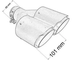 MTuning Dvigubo galo duslintuvas 2x101mm įvestis 65mm Anglies L